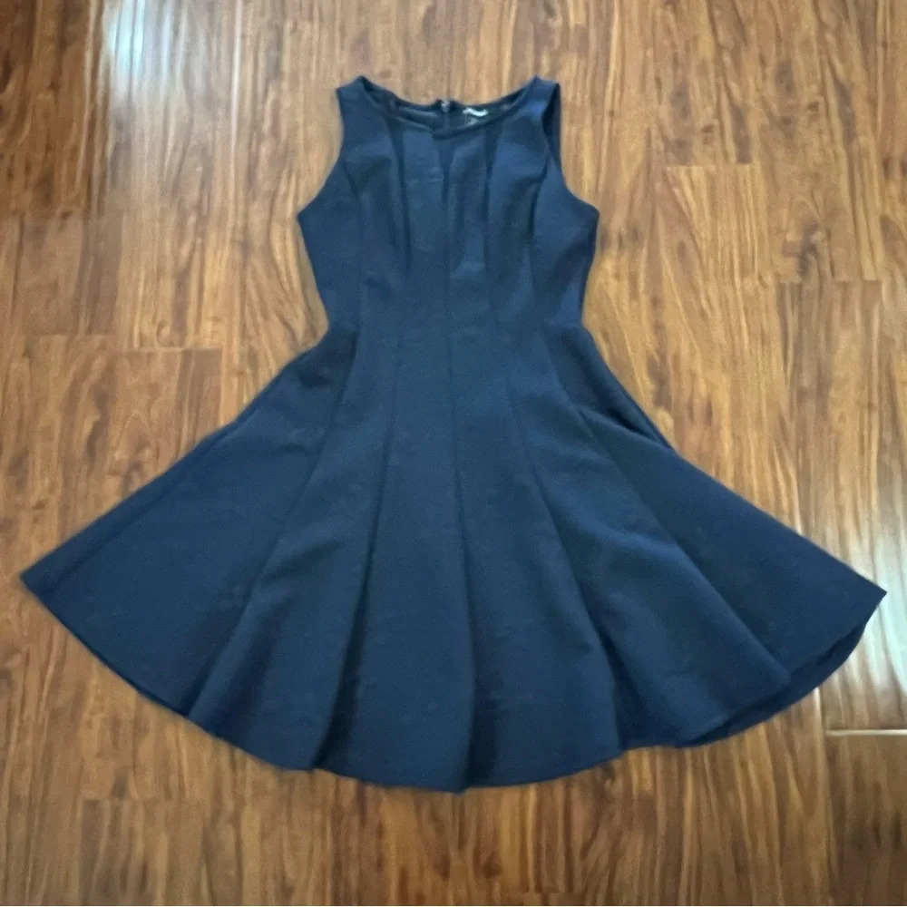 NWOT Roz & Ali Navy Blue A-Line Swing Dress size 2 Petite